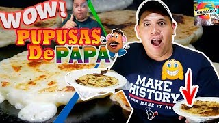 😋Así se hacen las Pupusas de masa de Papa en El Salvador 🇸🇻 [upl. by Adnilra]