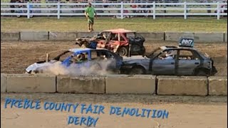 2023 PREBLE COUNTY FAIR DEMOLITION DERBY STREET STOCK MINI CLASS [upl. by Ridglee]