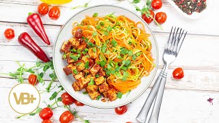 Gemüsenudeln mit Tofu  Stoffwechselkur Diätphase Rezept  VitalBodyPLUS [upl. by Ybab]