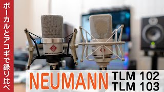 【レビュー】Neumann TLM102 vs TLM103 ボーカルとアコースティック・ギターで録り比べ [upl. by Agripina]