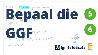 Bepaal die GGF Grootste Gemene Faktor [upl. by Jany]