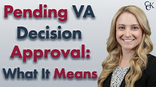 Pending Decision Approval amp Preparation for Notification VA Claim Status [upl. by Heloise]