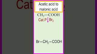 Aliphatic transformation aceticCH3COOH acid to malonic acidHOOCCH2COOH chemistry [upl. by Ailito]