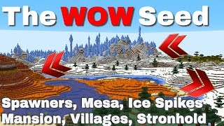 Best Minecraft Seeds Villages EVERYWHERE plus GREAT Spawn Location with MESA amp Ice Spikes 2020 [upl. by Ynohtnael682]