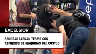 Señoras llenan termo con refresco de máquinas del Costco [upl. by Anitnamaid]