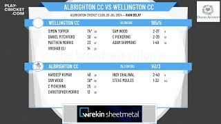 Albrighton CC Shropshire 1st XI v Wellington CC Shropshire 3rd XI [upl. by Gelasias]