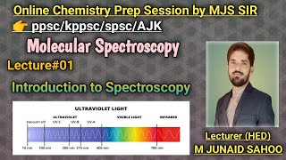 Spectroscopy Series by MJS SIRLecture01Introduction to spectroscopyMolecular Spectroscopyppsc [upl. by Airetak]