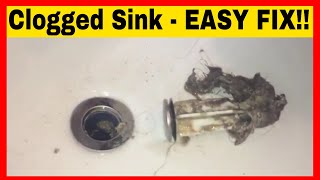 DIY  How To Unclog A Bathroom Sink Without Any Tools [upl. by Noned]