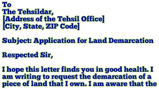 Application To Tehsider For Land Demarcation  Land Demarcation Application  bhaktipadamohanty [upl. by Enyedy]