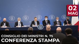 Consiglio dei Ministri la conferenza stampa del Presidente Draghi [upl. by Yzzik846]