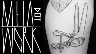 LINEWORK TATTOO TECHNIQUES  REAL TIME  BLACKWORK SPATLUM by M E I A  NYC [upl. by Channing]