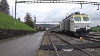 Bahnverkehr in ImmenseeTrafic ferroviaire à Immensee 18102016 [upl. by Aruabea328]