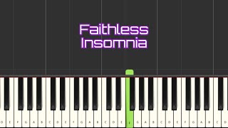 Learn Piano Keys  Faithless  Insomnia piano tutorial dance music [upl. by Anawed]