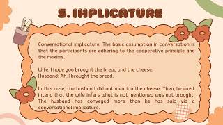 quot COOPERATION AND IMPLICATUREquot Semantics and Pragmatics presentation [upl. by Ahsilla307]