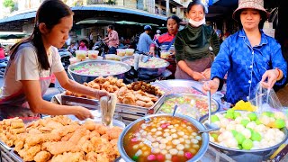 Sweet Glutinous Rice Balls Tangyuan Donut Youtiao Fish Chicken amp More  Cambodia Street Food [upl. by Aissila]