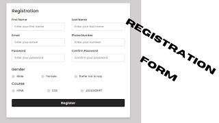 Registration Form HTML and CSS  Source code [upl. by Enom]