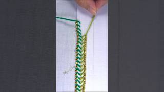 💥Latest satisfying 💚 border line design hand embroidery easy tutorial🔥🔥 [upl. by Eikcaj794]