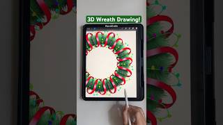 Holiday Wreath drawing digitalpainting procreate ipad digitalart art christmas 3dart cute [upl. by Ellehciram]