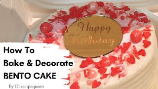 BENTO CAKE TUTORIAL  How to Bake amp Decorate A BENTO CAKE  Step By Step Process amp The Packaging [upl. by Morgan828]