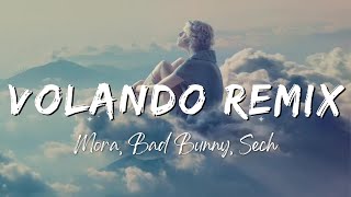 Mora Bad Bunny Sech  Volando Remix LyricsLetra [upl. by Alanson]