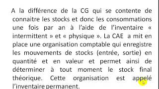 Comptabilité Analytique S3 partie 4quot la méthode dinventaire permanent des stock quot [upl. by Garett]