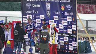 Eisspeedway WM 2018 in Berlin GP 5 Siegerehrung [upl. by Rogovy]