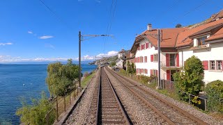 ★ 4K 🇨🇭 StTriphon  Lausanne  Basel cab ride 102021 Führerstandsmitfahrt Swiss train [upl. by Guyer]