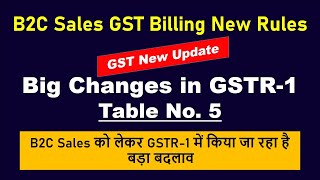 GST B2C  Large  Invoices New Rules  GST Billing New Rules  GST B2C Sales  GSTR 1 New Update [upl. by Spenser]