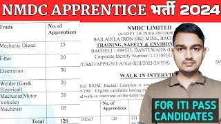 NMDC Apprentice requirement 2024  NMDC Latest vacancy 2024  ITI apprenticeship vacancy 2024 [upl. by Cruce497]