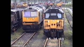 Load Haul Mainline and Transrail in 1997 at Warrington Cardiff and Lancaster [upl. by Notgnirra]