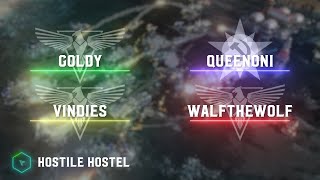 Goldy amp Vindies vs QueenOni amp WalftheWolf  Hostile Hostel  Red Alert 3 [upl. by Dareece683]