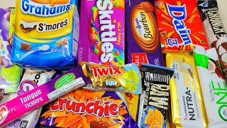 Snack Opening New Twix egg goldfish milka chocolate Daim cadbury Skittles HIDE amp SEEK [upl. by Daegal119]