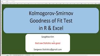 033 Kolmogorov and Smirnov Test in Excel and R [upl. by Eunice]