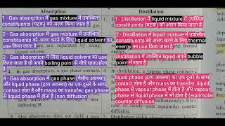 Absorption vs Distillation comparison  Difference Between Gas Absorption And Distillation [upl. by Aleak670]