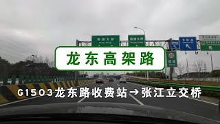 【上海快速路】龙东高架路：G1503龙东路收费站➔张江立交桥 [upl. by Dominus107]