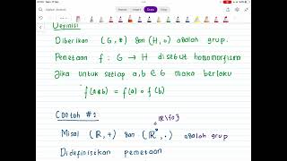 Homomorfisma GrupDefinisi dan Contoh [upl. by Anaitsirk]