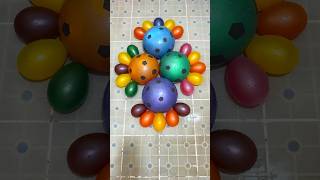 4Colors Football Balloon and 20 mini rainbow balloons popping reverse balloonpopping balloon [upl. by Scherman]