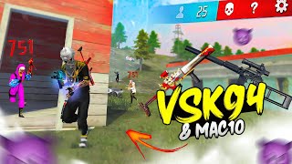 Vsk94 amp Mac10 Best Combo 🔥 Op 1 Vs 4 Gameplay with Golden HipHop 🎯 Free Fire Max [upl. by Heidie]