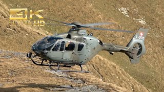 4K Eurocopter TH05 EC635 P 2 Swiss Air Force arrival and departure at AXALP 2022 AirShow T370 [upl. by Rehpotisrhc]