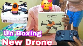 p18 pro drone unboxing 👌 😎 My First Drone p18 proApnilife3 [upl. by Annahsar]