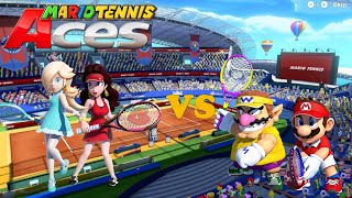 Mario Tennis Aces  Rosalina amp Pauline vs Mario amp Wario  Marina Stadium Clay Court [upl. by Eggleston]