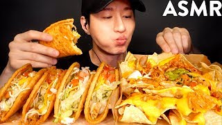 ASMR GRANDE NACHOS BOX amp CHALUPA MUKBANG No Talking EATING SOUNDS  Zach Choi ASMR [upl. by Acus519]