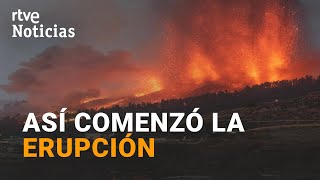 VOLCÁN DE LA PALMA Así se abrió la montaña y comenzó a salir la LAVA  RTVE Noticias [upl. by Aniloj]