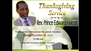 Thanksgiving Service for Rev Prince Edward Halcott December 28 2021 1100 am [upl. by Chancelor744]