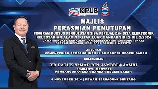 MAJLIS PERASMIAN PENUTUPAN KURSUS PENGURUSAN SISA PEPEJAL DAN SISA ELEKTRONIK [upl. by Kaehpos]