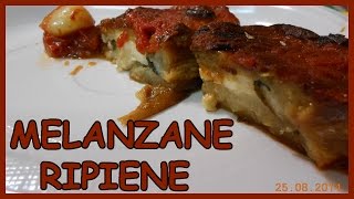 Melanzane ripiene al forno vegetariane alla siciliana con formaggio aglio e basilico in salsa [upl. by Nodyarb]