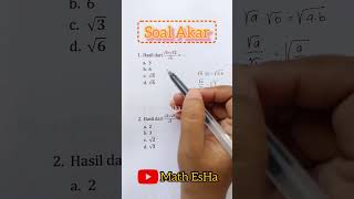 SOAL MATEMATIKA DASAR BENTUK AKAR TES MASUK KERJA [upl. by Revkah153]