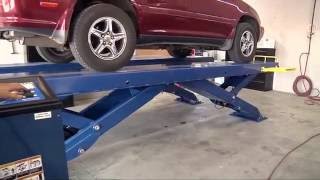 Scissor Car Lift from BendPak XR12000 Quatra Automotive Shop Installation Raising a Lexus [upl. by Livesay]