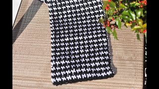 Crochet Houndstooth scarf tutorial [upl. by Nepets141]