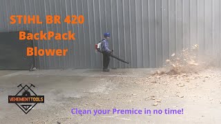 Stihl BR 420 Backpack Blower Assembly and Working [upl. by Elyak]